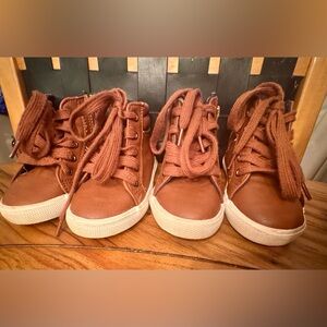 Cat & Jack Size 6 Toddler Brown High-Top Zip Sneaker Shoes